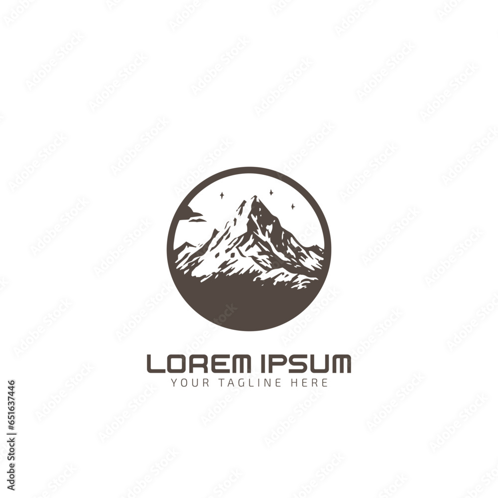 mountain minimal logo vector icon design template