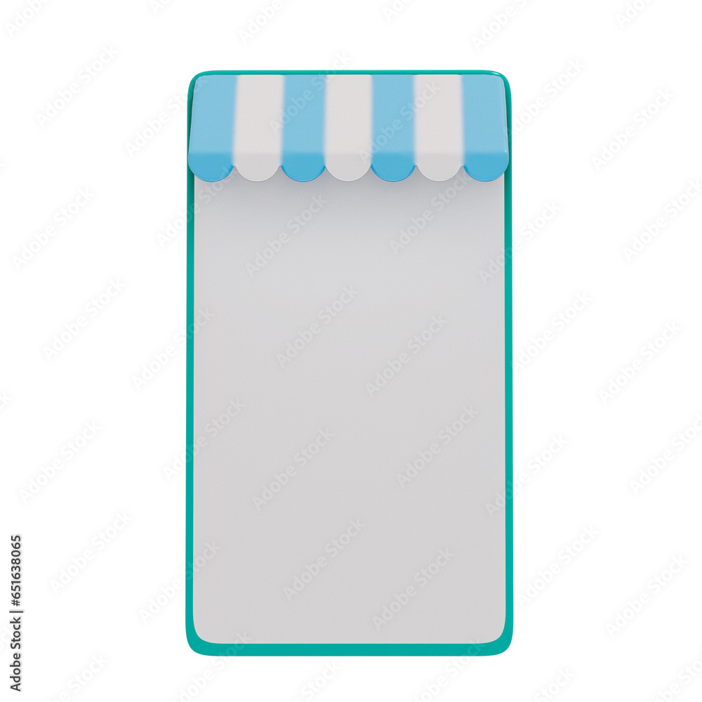 Online shop objects , mock up , 3D rendering on a transparent background Online shop objects , mock up , 3D rendering on a transparent background