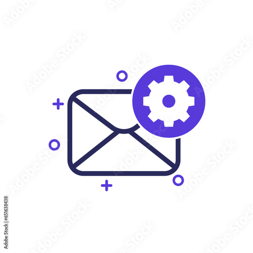 email and gear vector icon