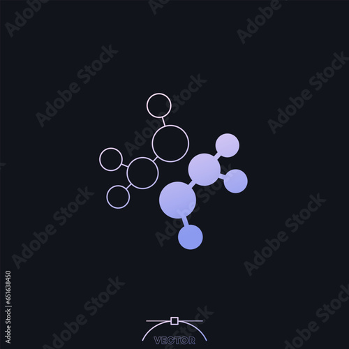 chemicals icon with a molecules, vector