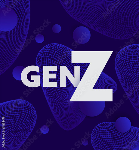 gen z vector design on blue background