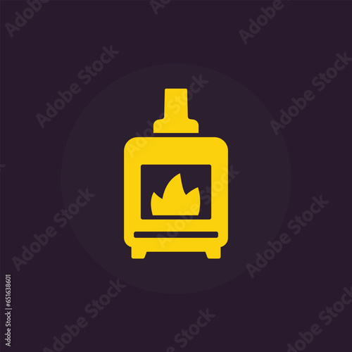 pellet stove icon, vector pictogram
