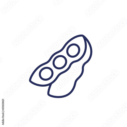 soy bean line icon on white