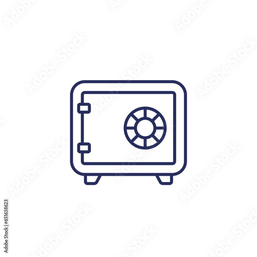 Safe box line icon on white