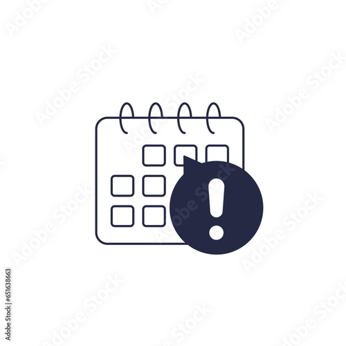 warning icon with a calendar or schedule