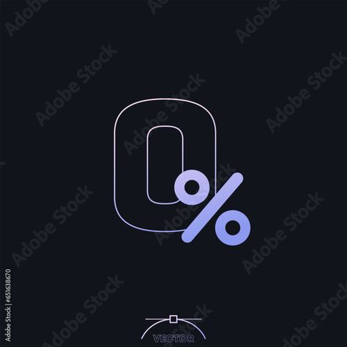 zero percent icon with a gradient