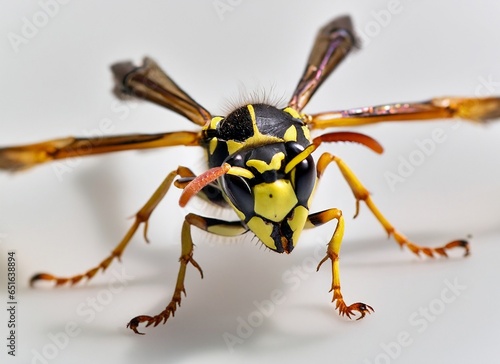 Isolated German Wasp on White Background
