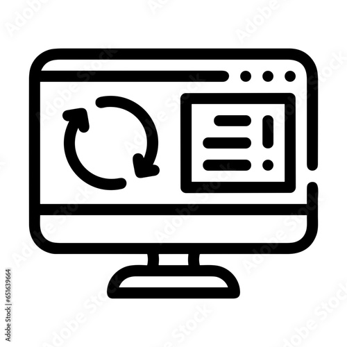 Computer technology icon symbol vector image. Illustration of the dekstop monitor display design image