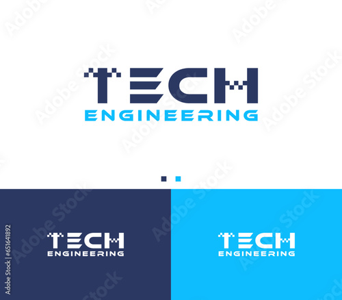 Minimal wordmark tech logo design 