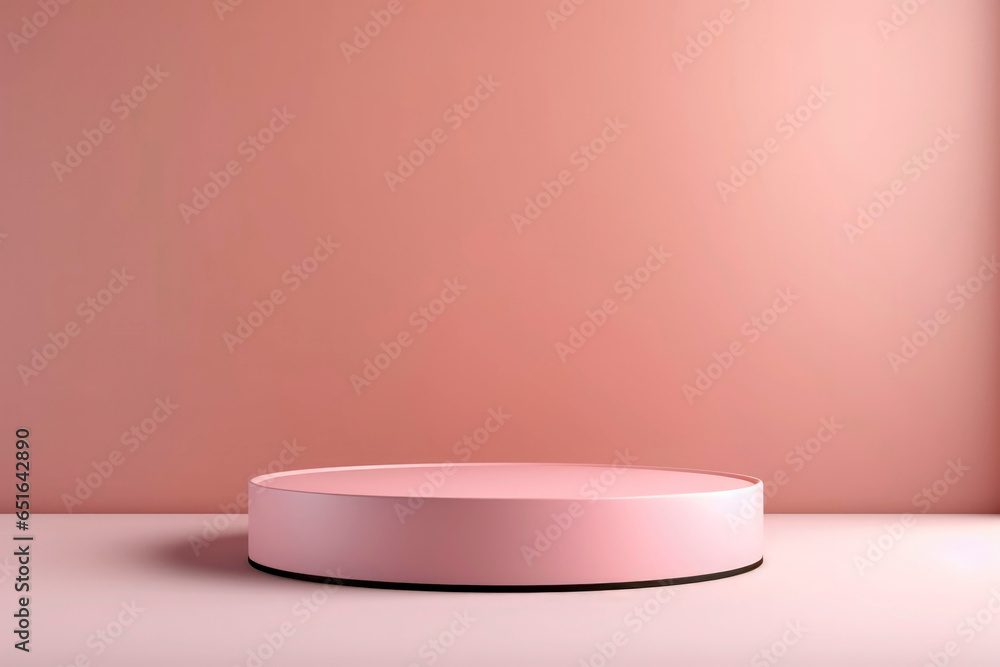 Generative AI illustration of round display stand for product advertising photography Generative AI illustration of round display stand for product advertising photography