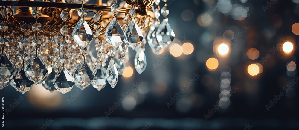 Chandelier s sparkling details against the background Stock Photo ...