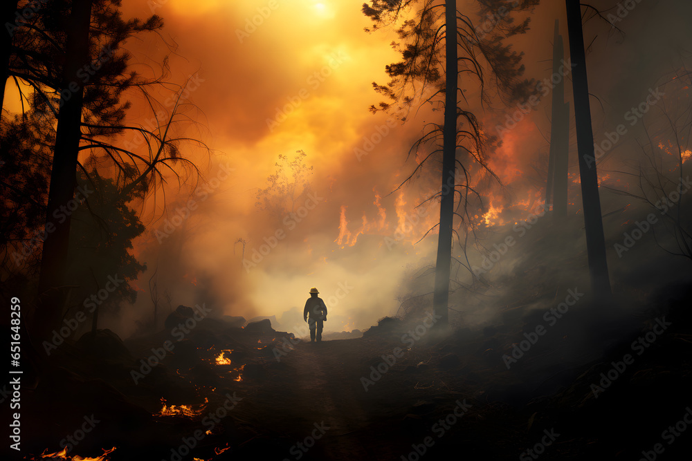 firefighters extinguish forest fires, heroic actions of firefighters