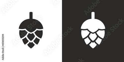 Beer hops vector icon. Hop cone, brewery logo