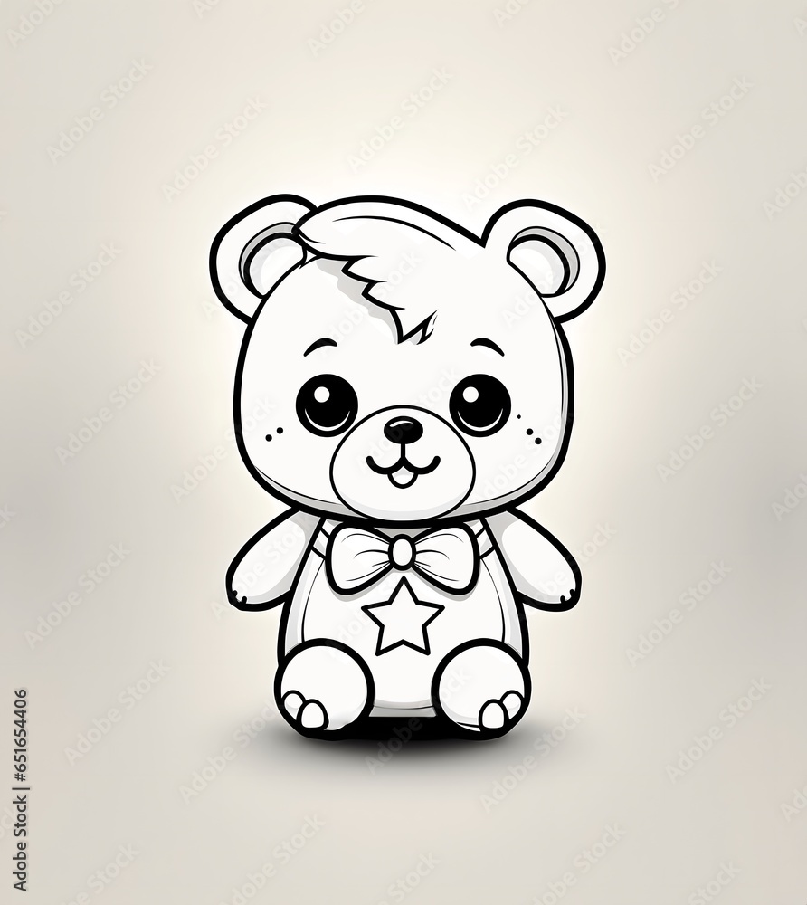 Obraz premium Dapper teddy bear with bow tie and star
