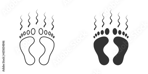 Smelly feet icon. Unpleasant foot odor sign. Vector illustration
