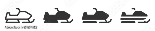 Snowmobile icon set. Vector illustration