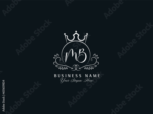 Feminine Alphabet Mb Logo Icon, Creative Mb bm Minimal Letter Logo Design