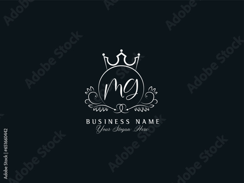 Feminine Alphabet MG Logo Icon, Creative Mg gm Minimal Letter Logo Design