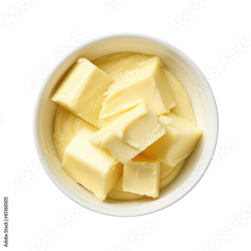 A Bowl of Butter Isolated on a Transparent Background