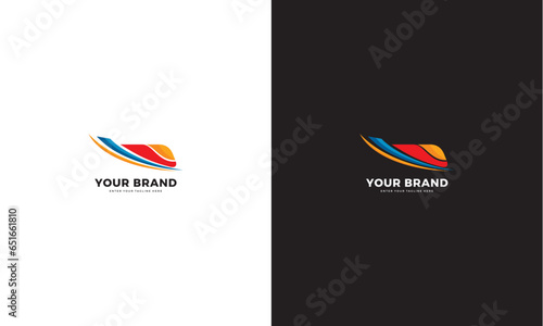Super fast train logo, vector graphic design