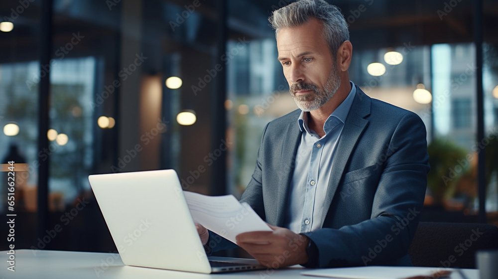 businessman working on laptop in the office businessman working on laptop in the office
