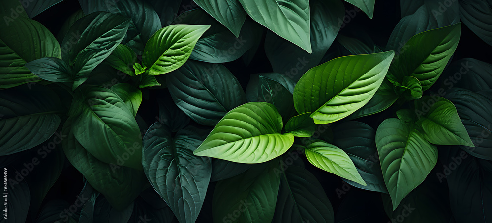 Close up of green leaves plants background