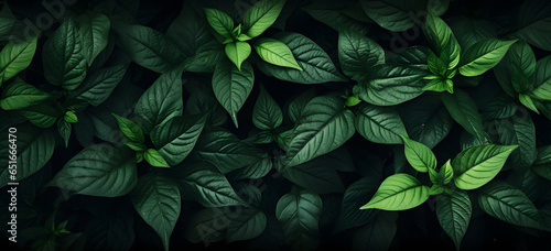 Close up of green leaves plants background