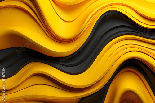Yellow elegant 3d texture waves curve backround