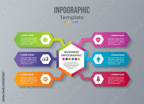 Business hexagon. timeline infographic icon designed for abstract background template