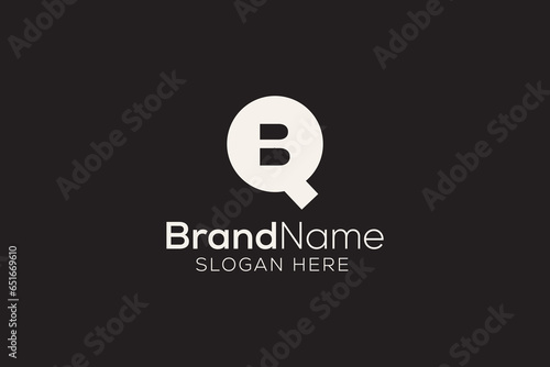 Vector awesome minimalist Trendy letter B Q logo design