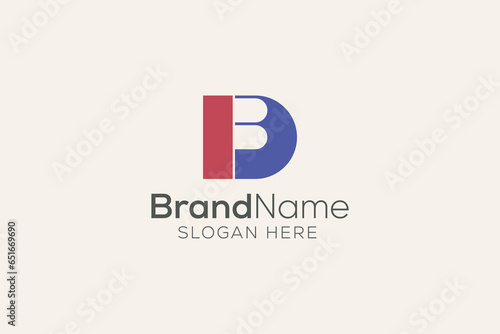 Vector awesome minimalist Trendy letter I D logo design