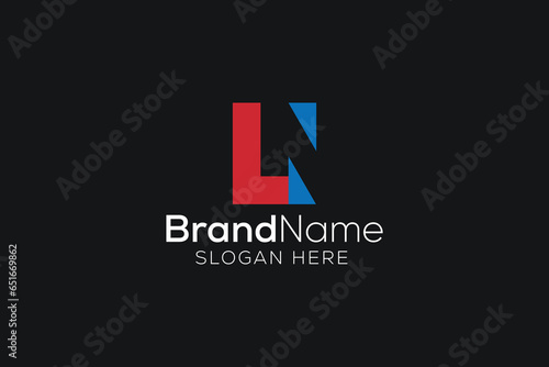 Vector awesome minimalist Trendy letter L N logo design