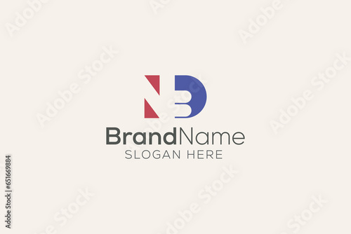 Vector awesome minimalist Trendy letter N DB logo design
