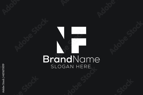 Vector awesome minimalist Trendy letter N F logo design
