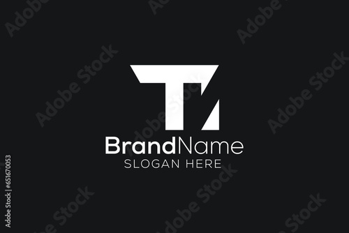 Vector awesome minimalist Trendy letter N T logo design