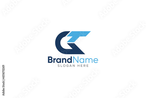 vector awesome minimalist letter G T logo design