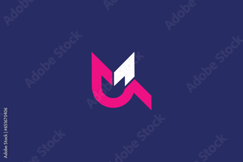 vector awesome minimalist letter M Q logo design