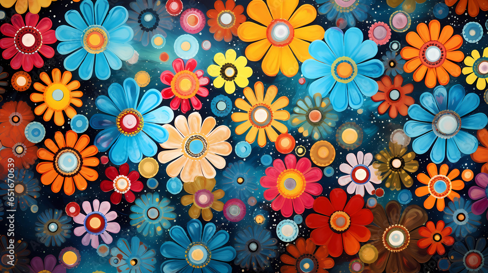 Colorful background of drawn bright flowers. Colorful background of drawn bright flowers.