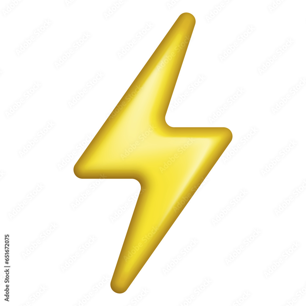 3d Realistic Lightning bolt isolated on white background. Vector ...