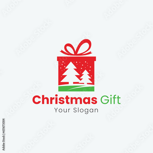 Christmas Gift Logo logo design template