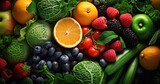 Colorful array of antioxidant-rich fruits and vegetables