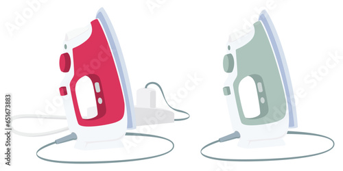 Clothes iron laundry cartoon. Illustration for internet and mobile website.