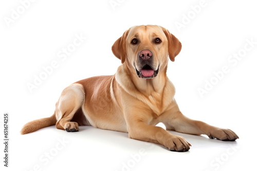 Labrador Retriever dog isolated on white  generative AI