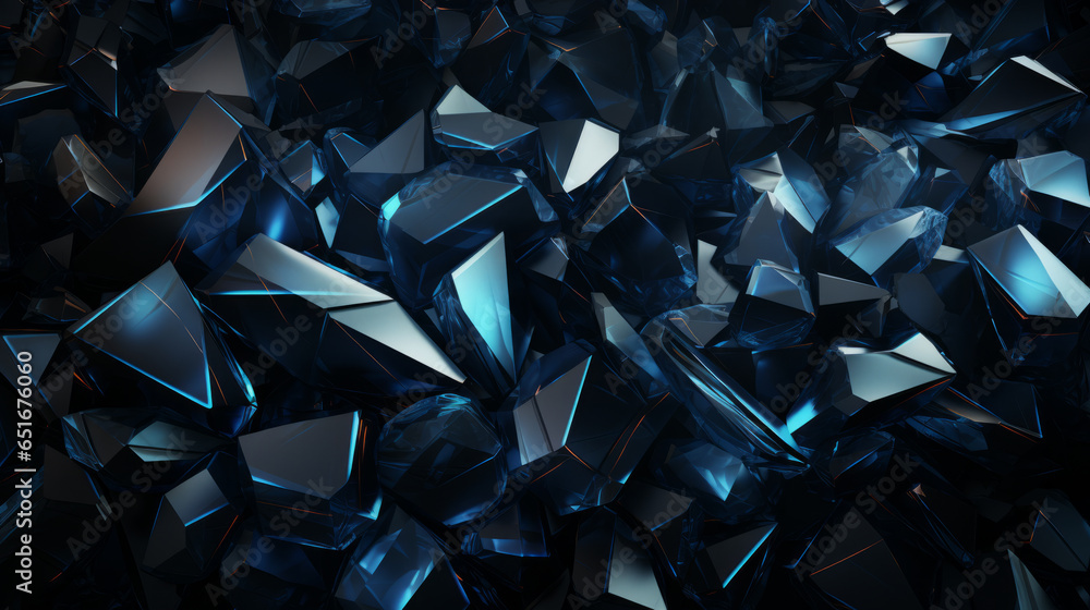 Abstract polygonal pattern luxury dark blue crystals. Abstract polygonal pattern luxury dark blue crystals.