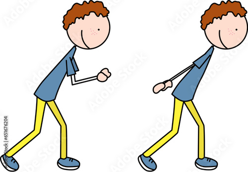 Happy kid exercises - double arm triceps kickback