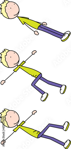 Happy kid exercises - leg, hip and glute stretch