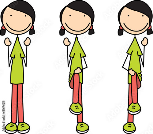 Happy kid exercises - cross crawls