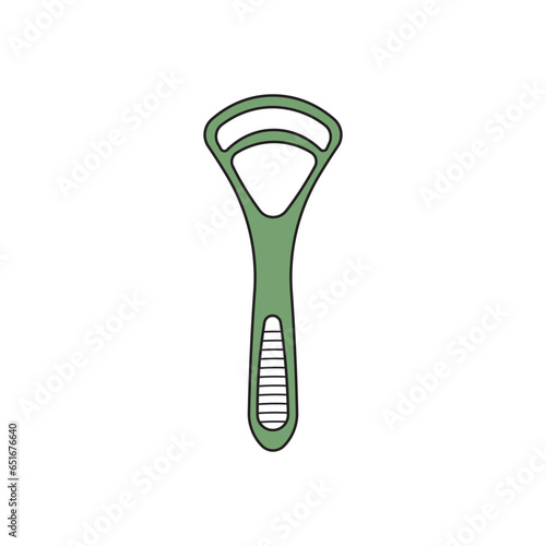 cartoon Vector illustration tongue cleaner icon in doodle style