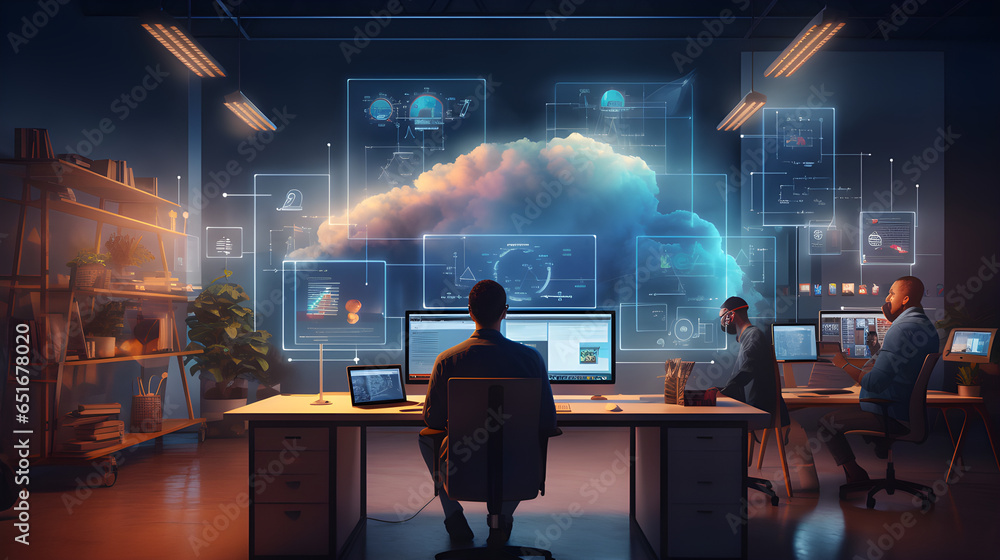 © DIVO - Thought process in the office. Calculation gllagram.