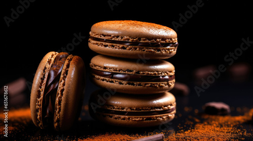 Chocolate Macarons Generative Ai